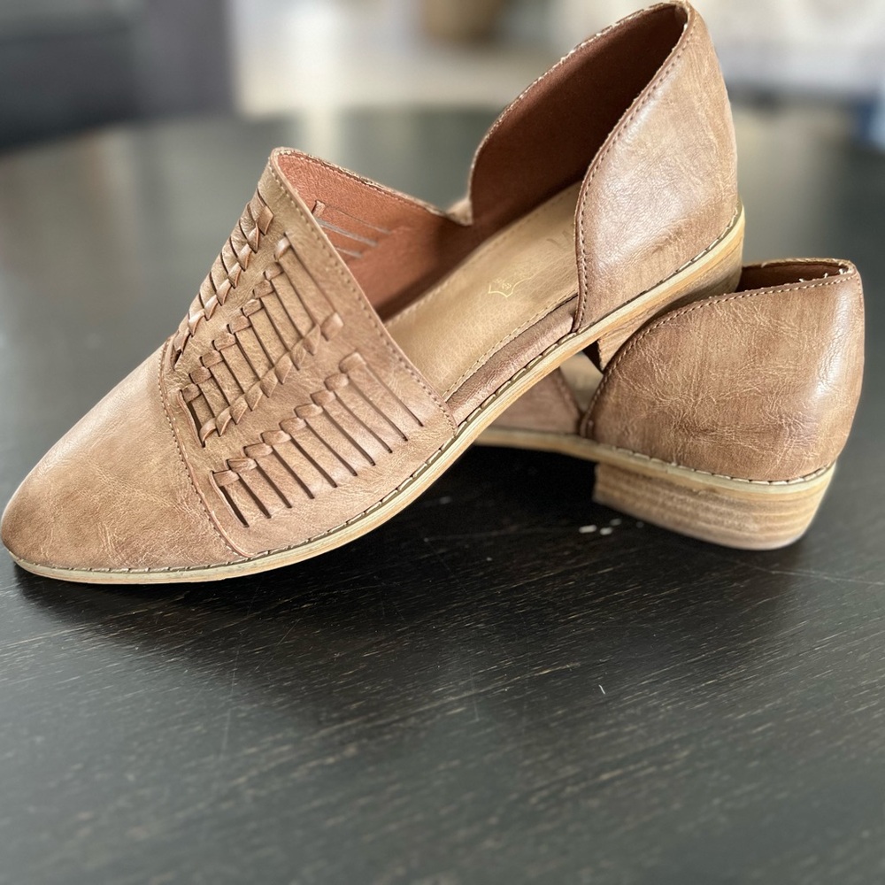 Brown Suede Loafers with Intricate Detailing